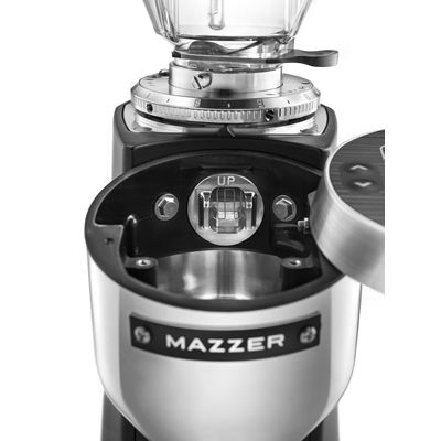 Mazzer V Pro Coffee Bean Grinder for cafe , white color , front view
